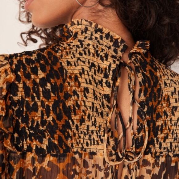 NWT Free People Roma Printed Ruffle Blouse - Picture 4 of 12